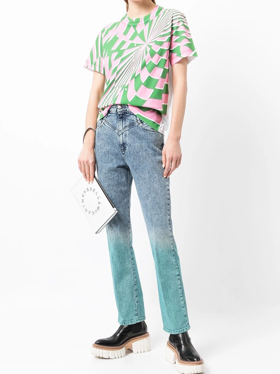 Cheap Stella x Curtis Psychedelic-print Women Ed McCartney T-shirt 0821